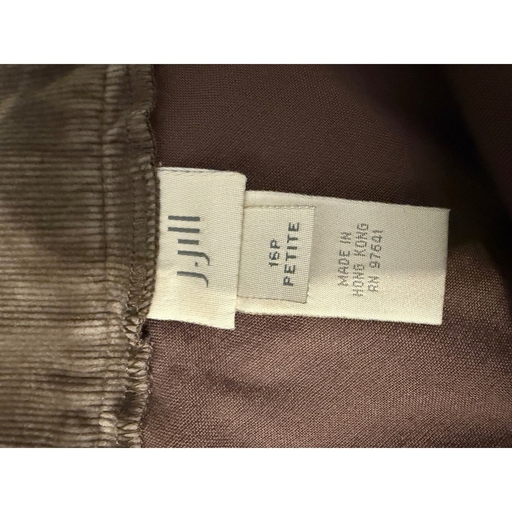 J.Jill Petite Brown Corduroy Look A Line Skirt Size 16P 100% Rayon Side Zipper - Picture 5 of 7